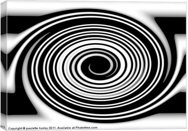 Abstract Line Swirl.B+W. Canvas Print by paulette hurley