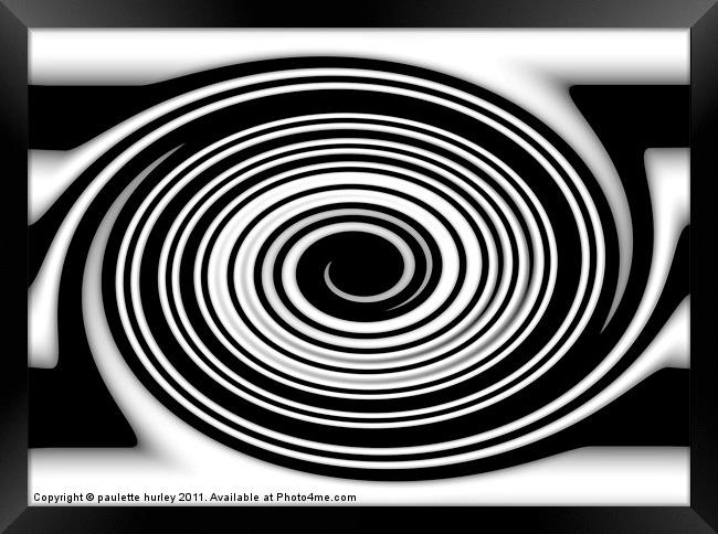 Abstract Line Swirl.B+W. Framed Print by paulette hurley