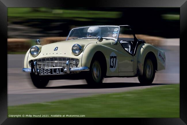 Classic Triumph Car Racing Framed Print by Philip Pound