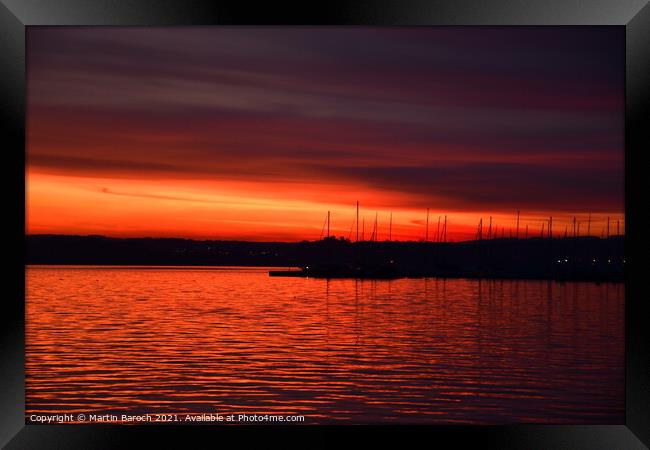 Orange Lake Zug Sunset Framed Print by Martin Baroch