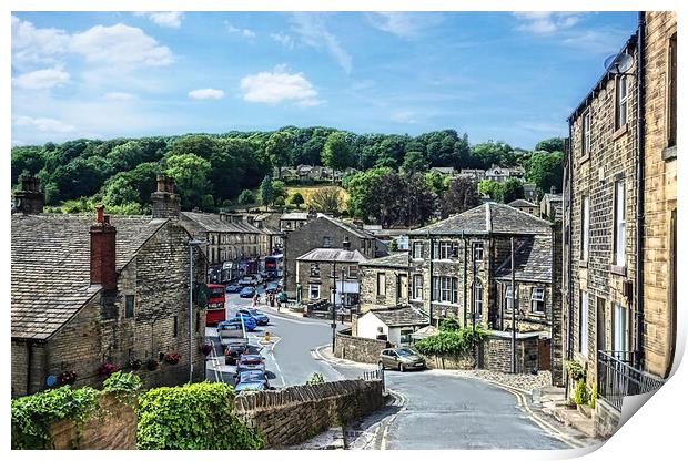 Holmfirth Town Centre Print by Alison Chambers