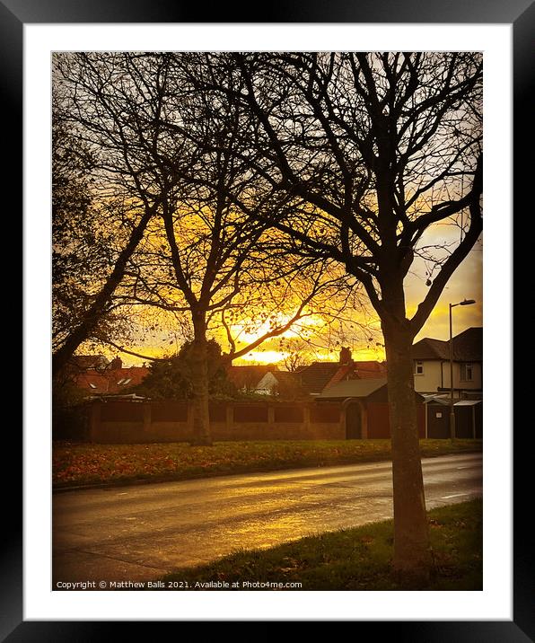 Road side sunset  Framed Mounted Print by Matthew Balls