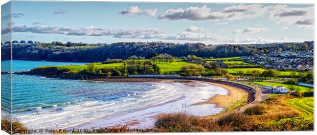 Broadsands Beach Paignton Panorama  Canvas Print by Peter F Hunt