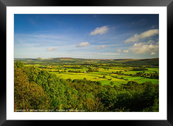 View from Clay Bank Car Park towards North Yorkshi Framed Mounted Print by Michael Shannon