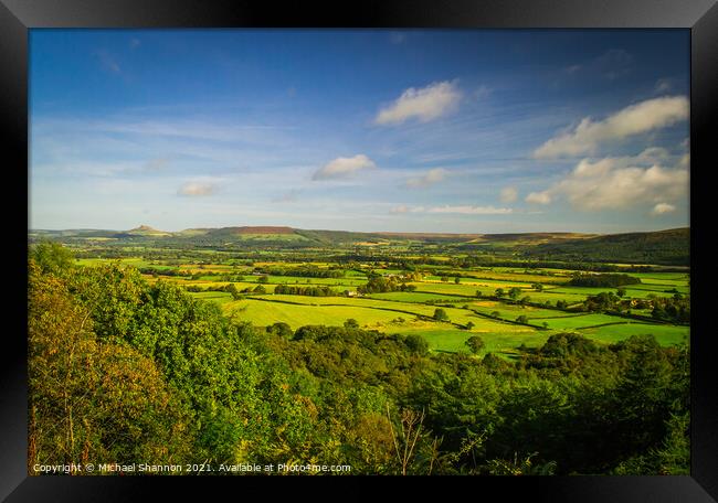 View from Clay Bank Car Park towards North Yorkshi Framed Print by Michael Shannon
