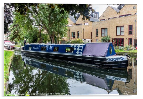 Narrowboat leaving Uxbridge Lock  Acrylic by Kevin Hellon