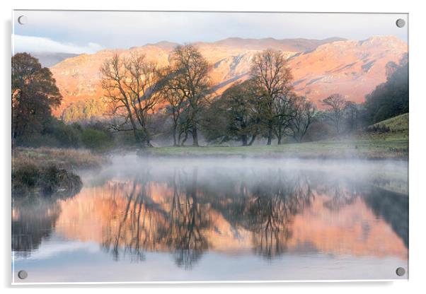 Sunrise on the River Brathay Acrylic by David Semmens