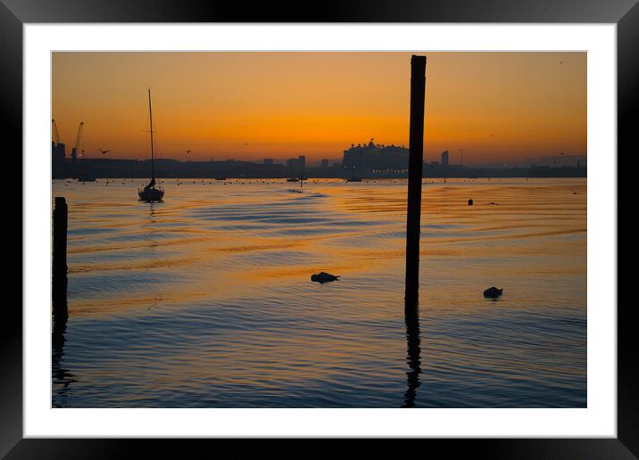 The Port is Waking Up... Framed Mounted Print by Elzbieta Sosnowski