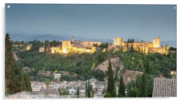 Alhambra Palace in Granada, Spain Acrylic by Philip Pound
