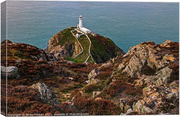 South Stack Lighthouse Anglesey North Wales Canvas Print by Jenny Hibbert