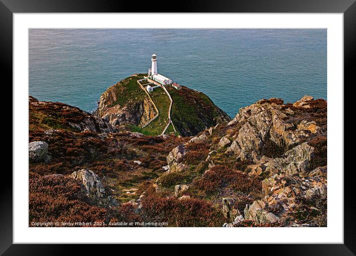 South Stack Lighthouse Anglesey North Wales Framed Mounted Print by Jenny Hibbert