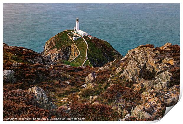 South Stack Lighthouse Anglesey North Wales Print by Jenny Hibbert