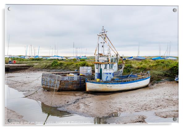 Brancaster Staithe Fishing Boats at Low Tide Acrylic by Graham Prentice