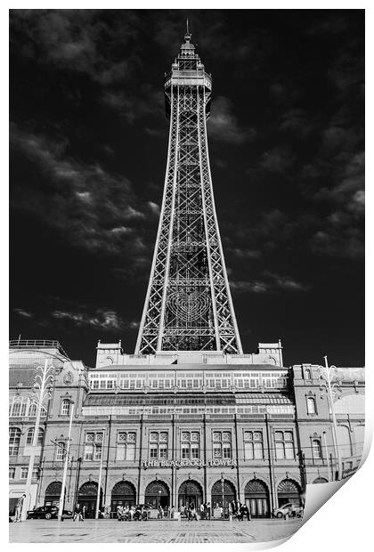 Blackpool Tower in black and white Print by Jason Wells