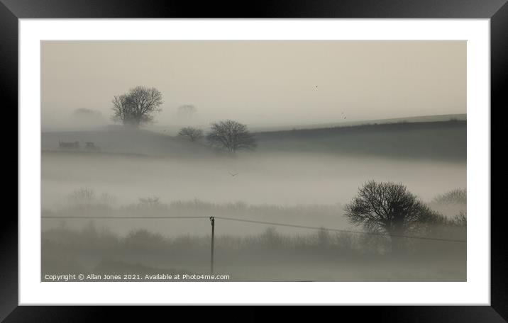 Misty morning Framed Mounted Print by Allan Jones