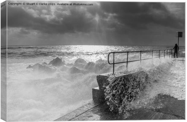 Stormy seas Canvas Print by Stuart C Clarke