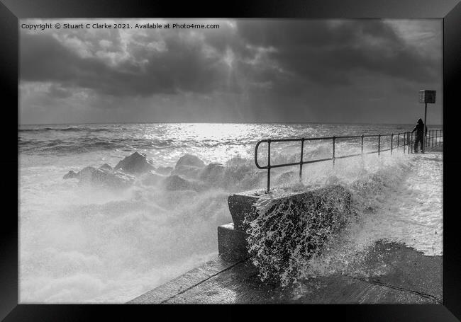 Stormy seas Framed Print by Stuart C Clarke