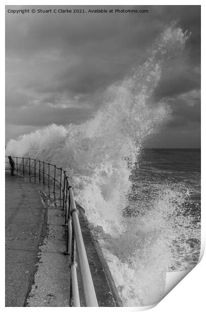 Stormy seas Print by Stuart C Clarke