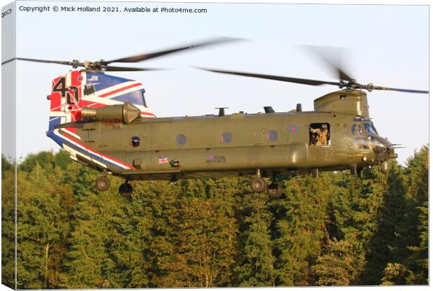 40th anniversary Chinook helicopter Canvas Print by Mick Holland