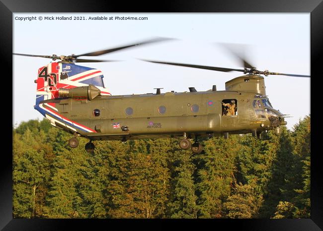 40th anniversary Chinook helicopter Framed Print by Mick Holland