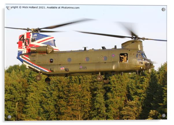 40th anniversary Chinook helicopter Acrylic by Mick Holland