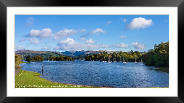 Lake Windermere and Belle Isle Framed Mounted Print by Cliff Kinch