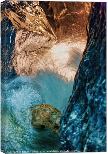 Rushing Rapids in Swiss Canyon Canvas Print by Roger Mechan