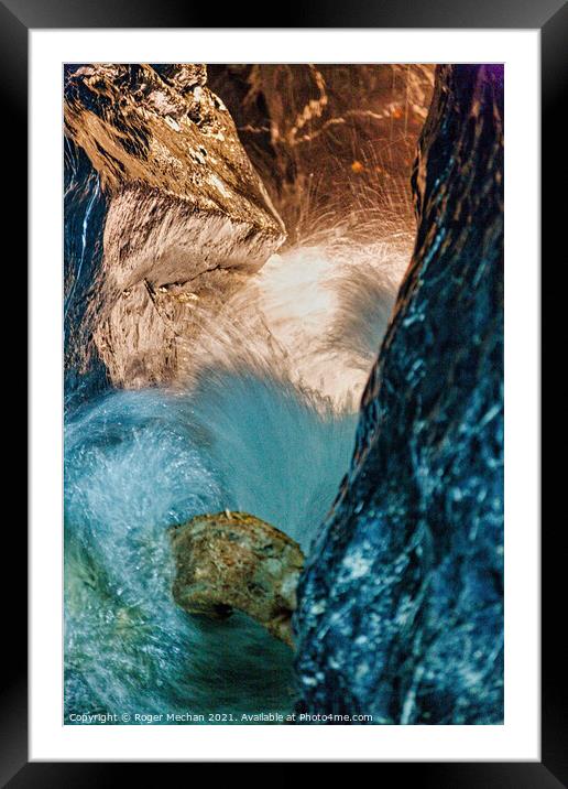 Rushing Rapids in Swiss Canyon Framed Mounted Print by Roger Mechan