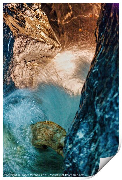 Rushing Rapids in Swiss Canyon Print by Roger Mechan