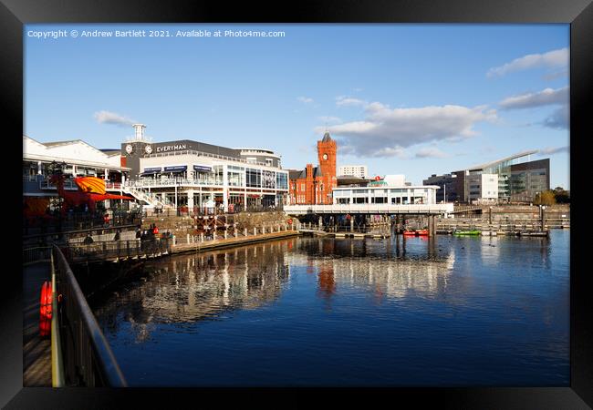 Mermaid Quay at Cardiff Bay, South Wales, UK Framed Print by Andrew Bartlett