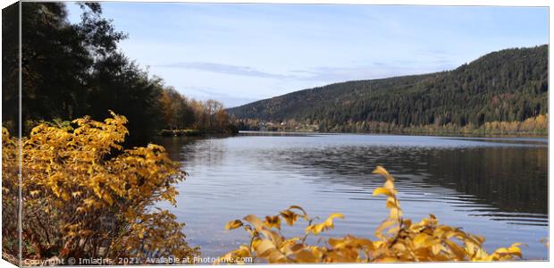Lake of Gerardmer, Autumn in Vosges, France Canvas Print by Imladris 