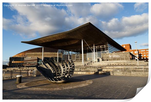 Welsh Parliament building at Cardiff Bay, South Wales, UK Print by Andrew Bartlett