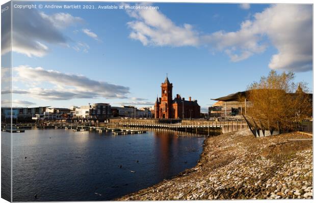 Cardiff Bay waterfront, South Wales, UK Canvas Print by Andrew Bartlett