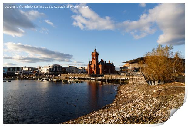 Cardiff Bay waterfront, South Wales, UK Print by Andrew Bartlett