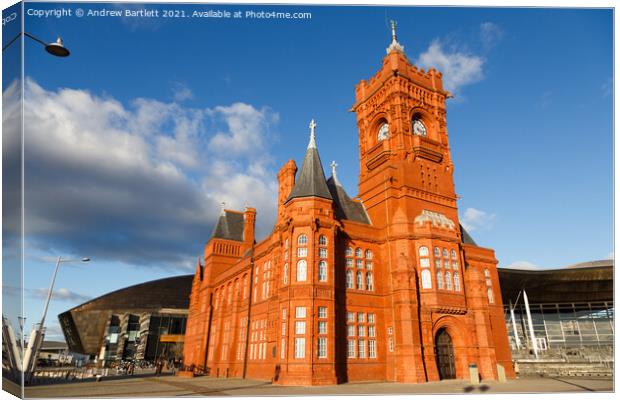 Pierhead Building, Cardiff Bay, South Wales, UK Canvas Print by Andrew Bartlett