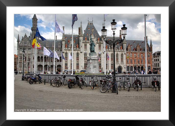 Bruges' Charm Framed Mounted Print by Roger Mechan