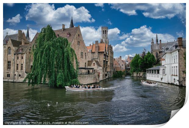 Enchanting Bruges Canal Castle Print by Roger Mechan