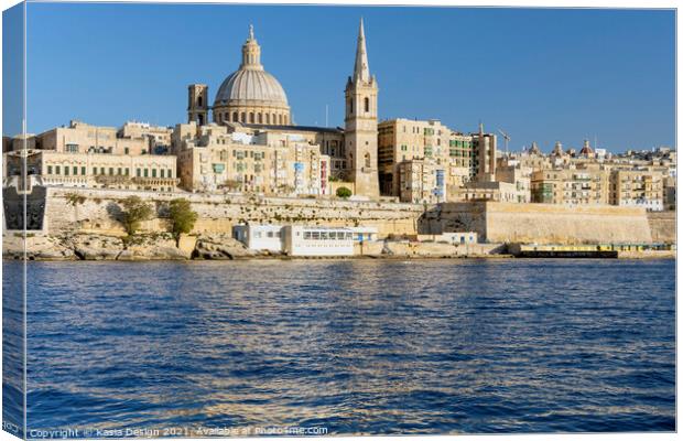 Sunkissed Valletta Skyline Canvas Print by Kasia Design