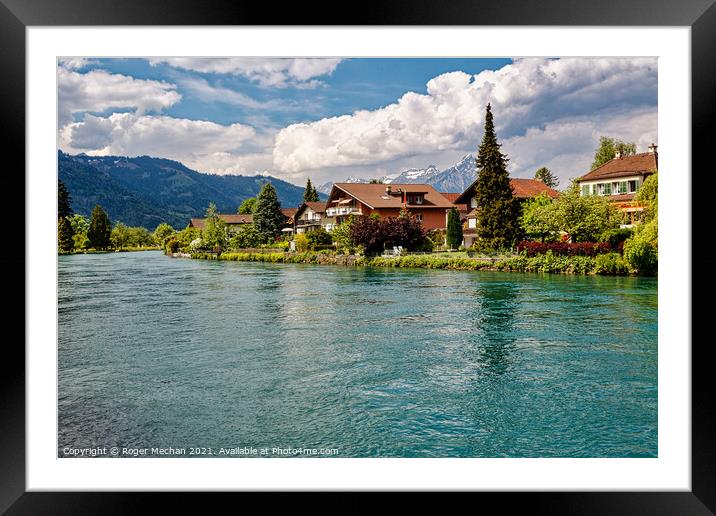 Serenity of Swiss Lake Framed Mounted Print by Roger Mechan