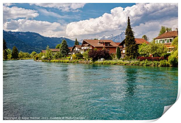 Serenity of Swiss Lake Print by Roger Mechan