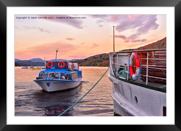 Windermere Cruisers At Sunset Framed Mounted Print by Jason Connolly