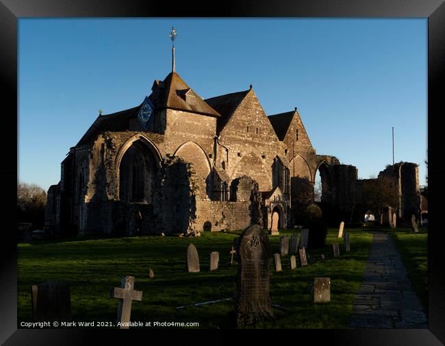 St Thomas Church in Winchelsea during Sunset. Framed Print by Mark Ward