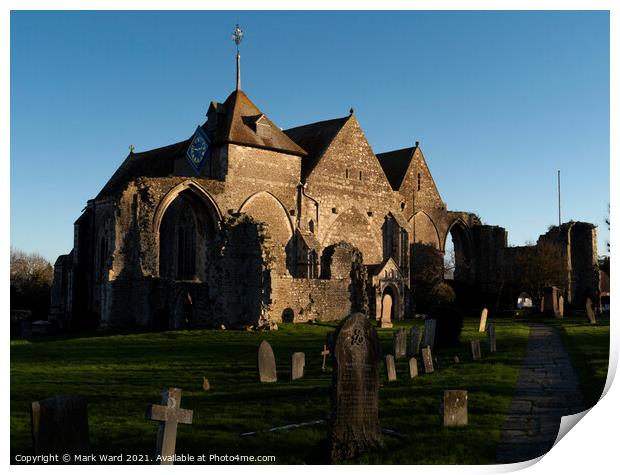 St Thomas Church in Winchelsea during Sunset. Print by Mark Ward