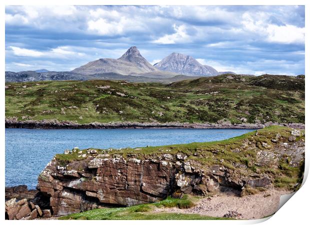  Suilven and Canisp - mountains North 500 Scotland Print by Jacqi Elmslie