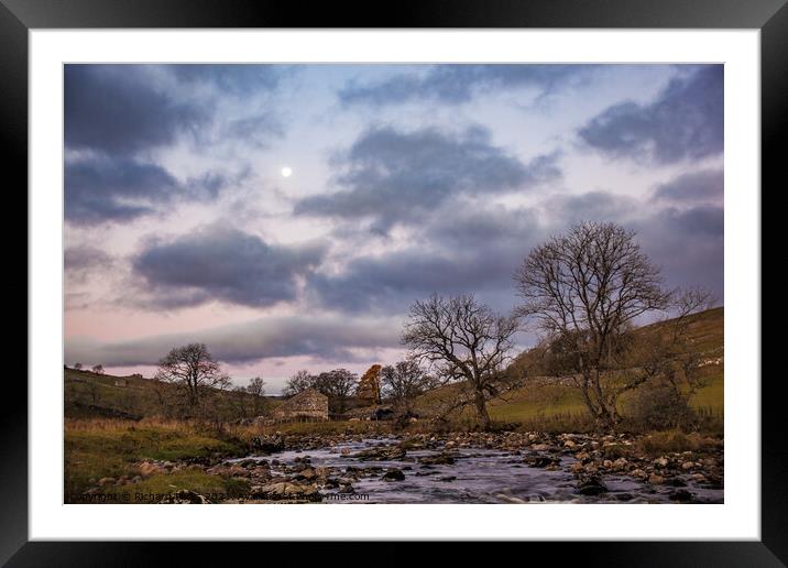 Yorkshire Dales Autumn Moon Framed Mounted Print by Richard Perks