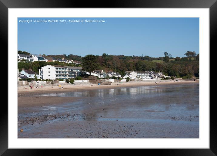 Saundersfoot beach, Pembrokeshire, West Wales, UK Framed Mounted Print by Andrew Bartlett