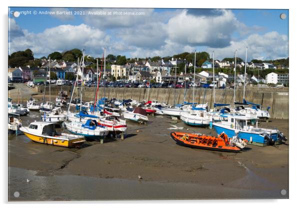 Saundersfoot harbour, Pembrokeshire, West Wales, UK Acrylic by Andrew Bartlett