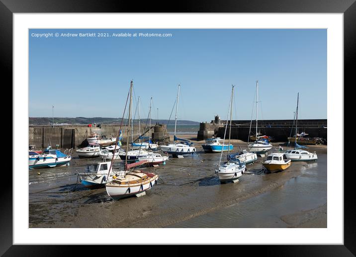 Saundersfoot harbour, Pembrokeshire, West Wales, UK Framed Mounted Print by Andrew Bartlett