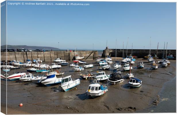 Saundersfoot harbour, Pembrokeshire, West Wales, UK Canvas Print by Andrew Bartlett