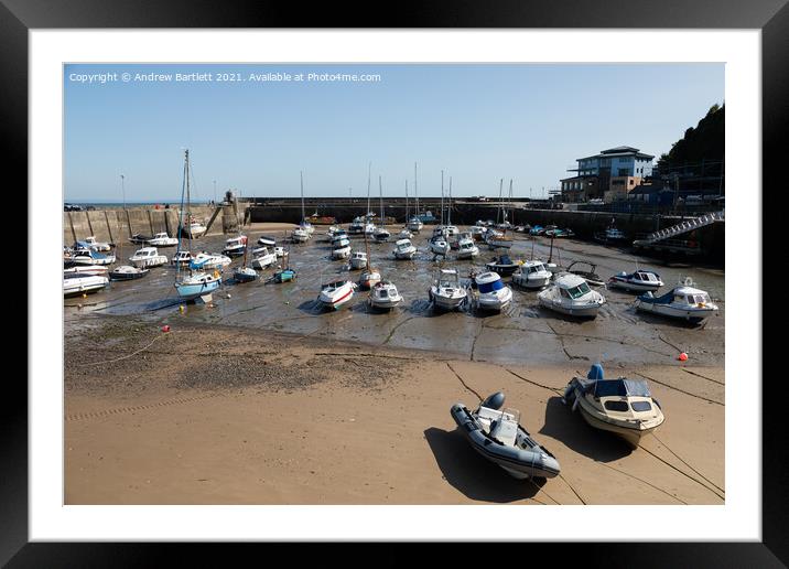 Saundersfoot harbour, Pembrokeshire, West Wales, UK Framed Mounted Print by Andrew Bartlett